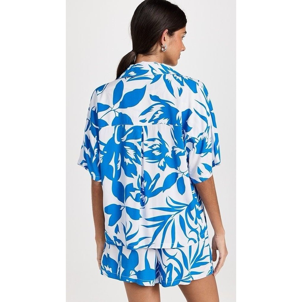 MinkPink Blue And White Floral Women’s Top Size XXL Button Up Beachwear Summer - Picture 3 of 6